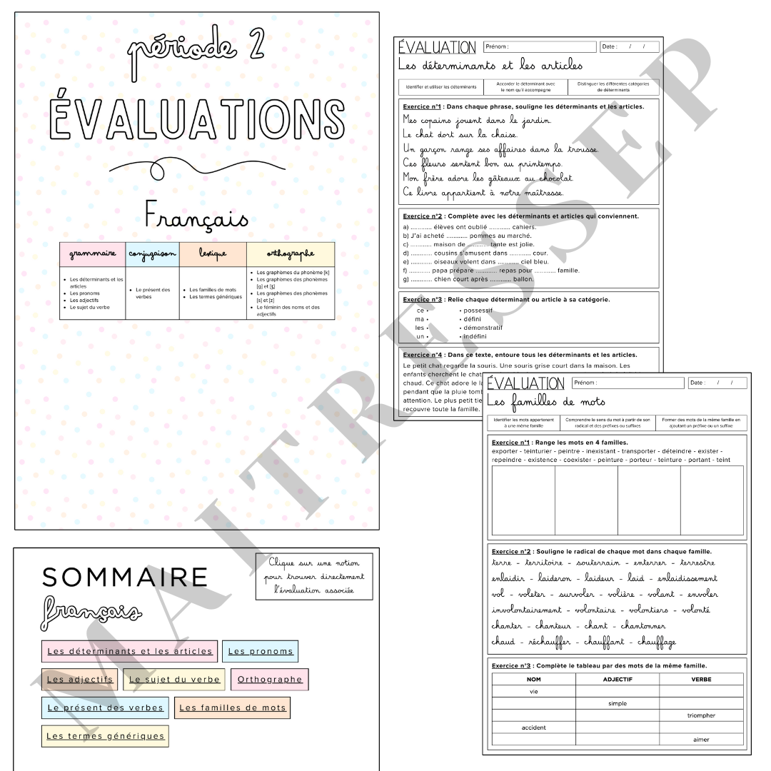 P2 - Évaluations FRANÇAIS