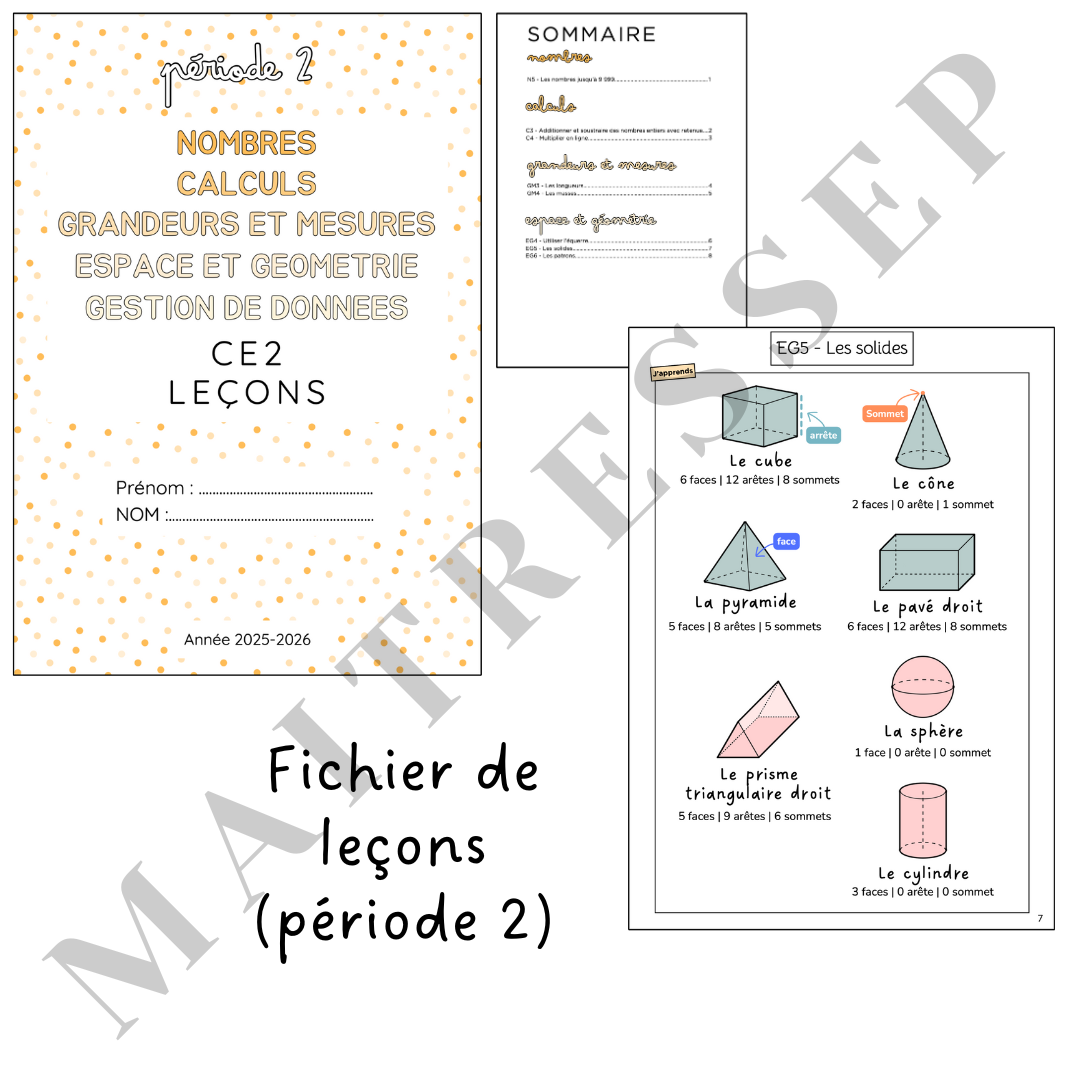 P2 - Fichier de leçons (mathématiques) CE2 & CM1
