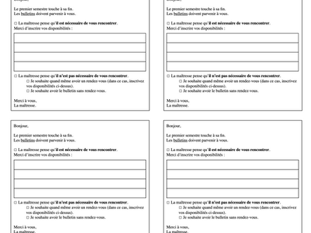 Mots - RDV parents / bulletins