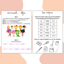 CRÊPES / CARNAVAL : exercices