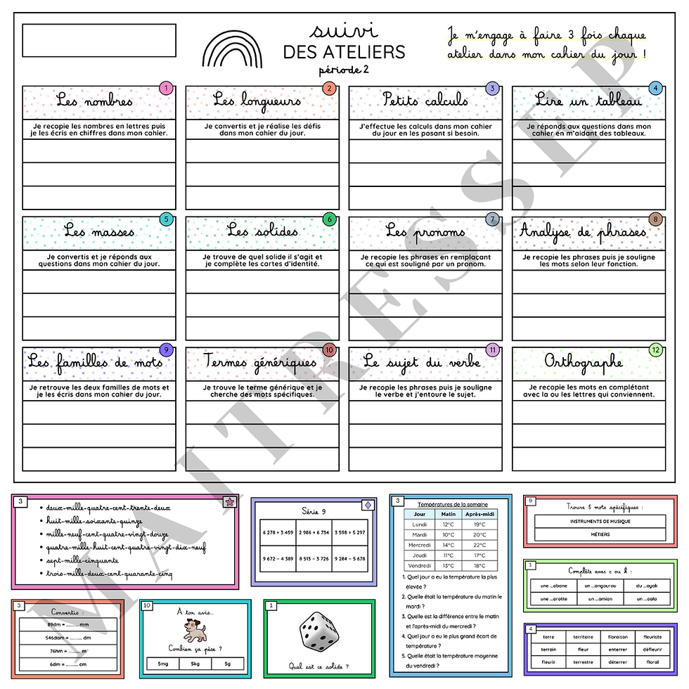 P2 - ATELIERS de mathématiques et de français