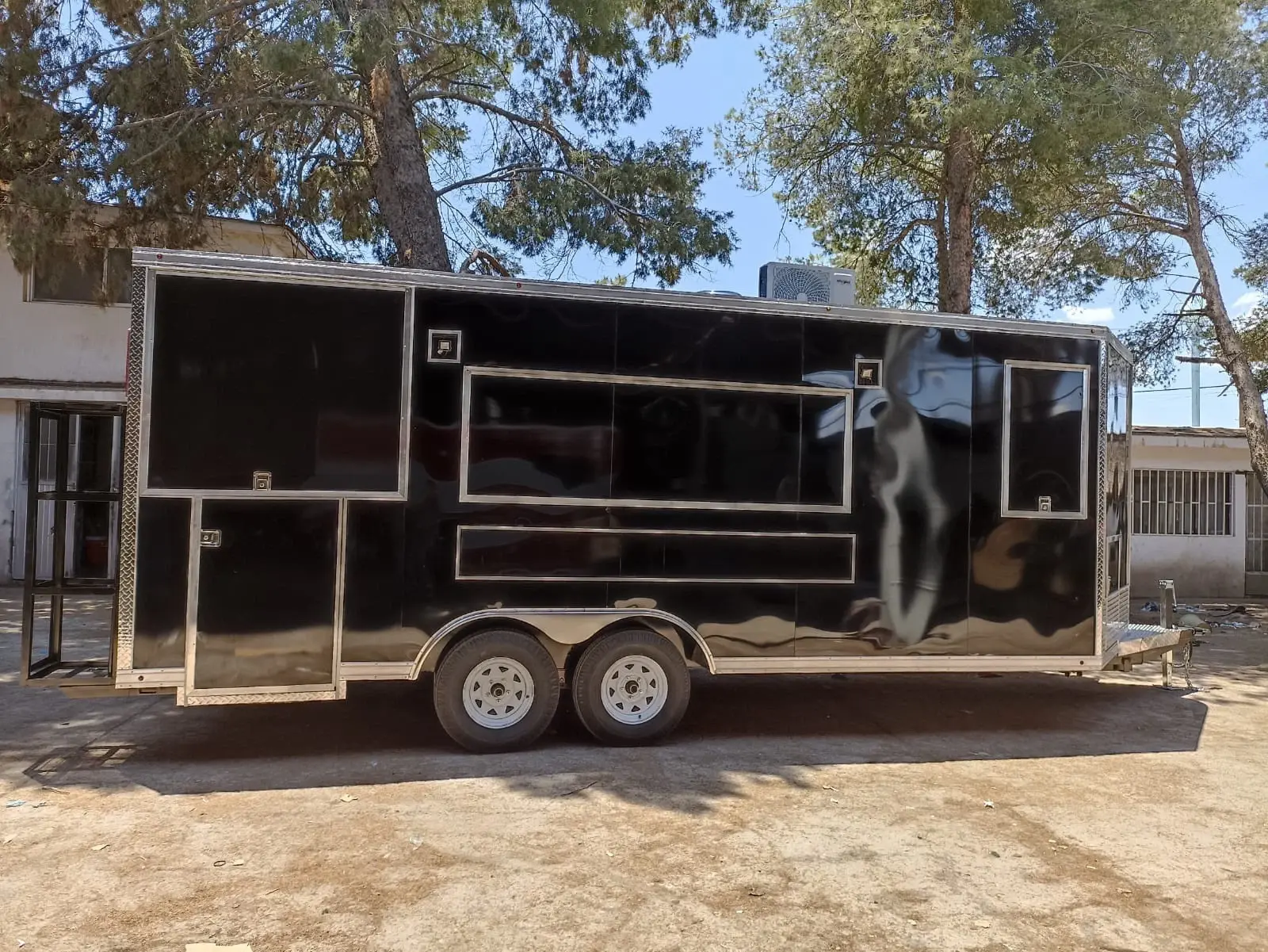 Heavy-Duty Black Concession Trailer