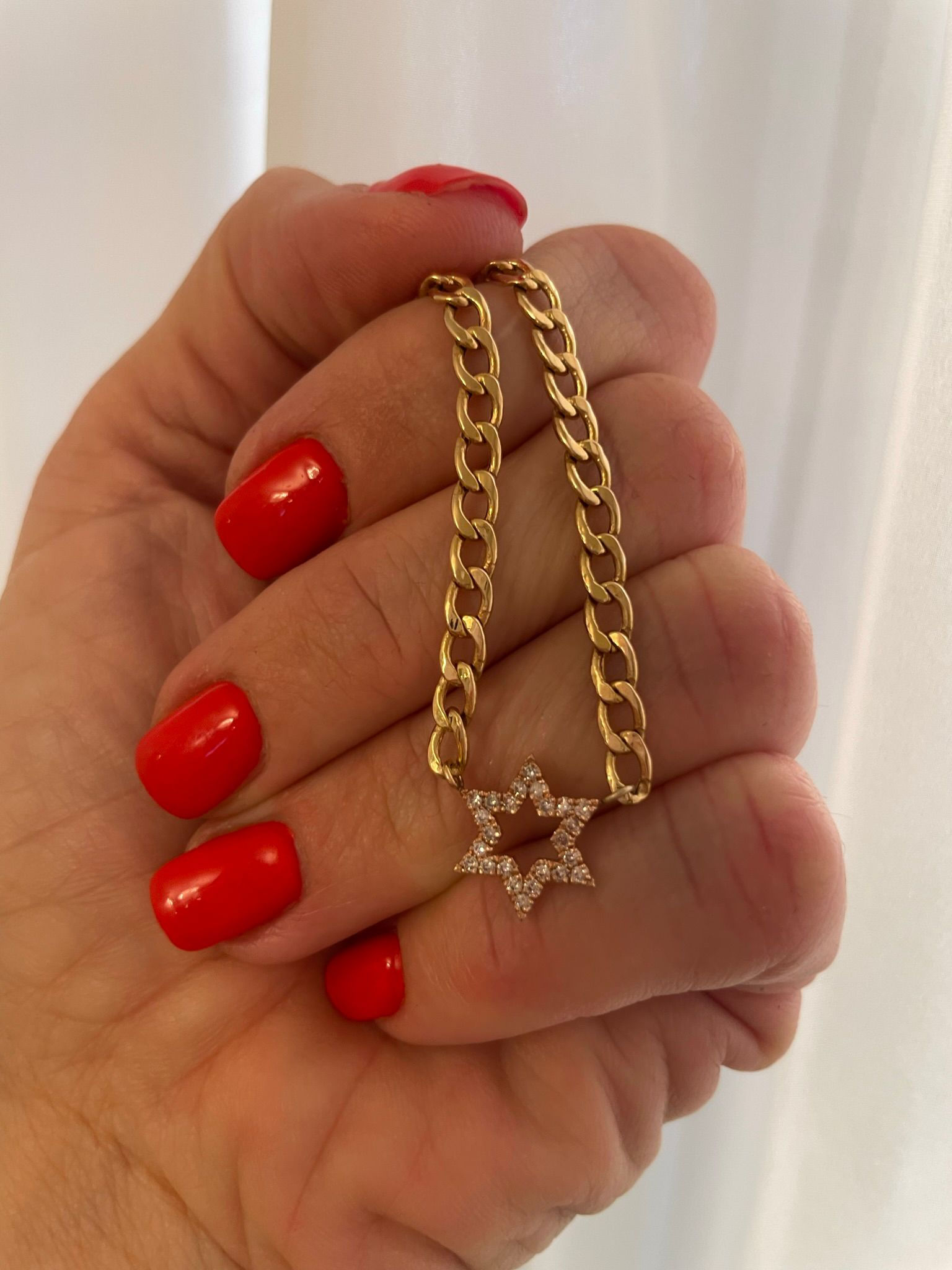 שרשרת גורמט ומגן דוד משובץ יהלומים - דגם ADI