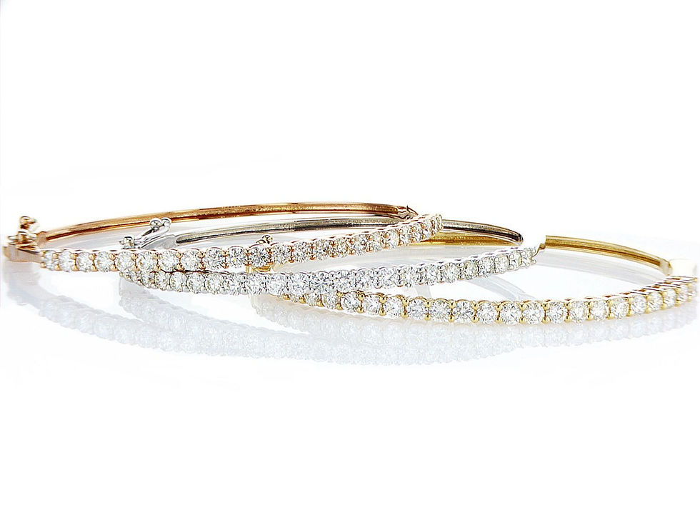 צמיד בנגל קשיח משובץ 2.30 קראט יהלומים - דגם ORLY