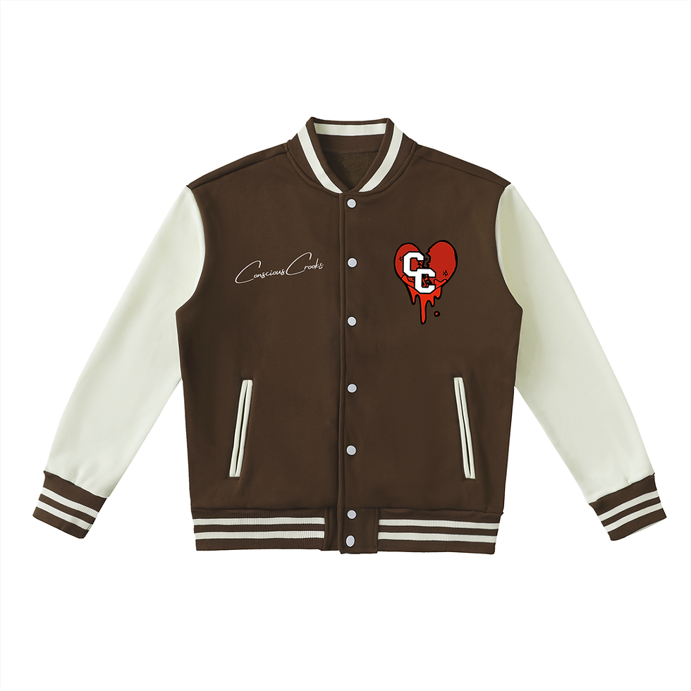 Thumbnail: LOVE CROOKS Two-Tone Fleeced Varsity Jacket