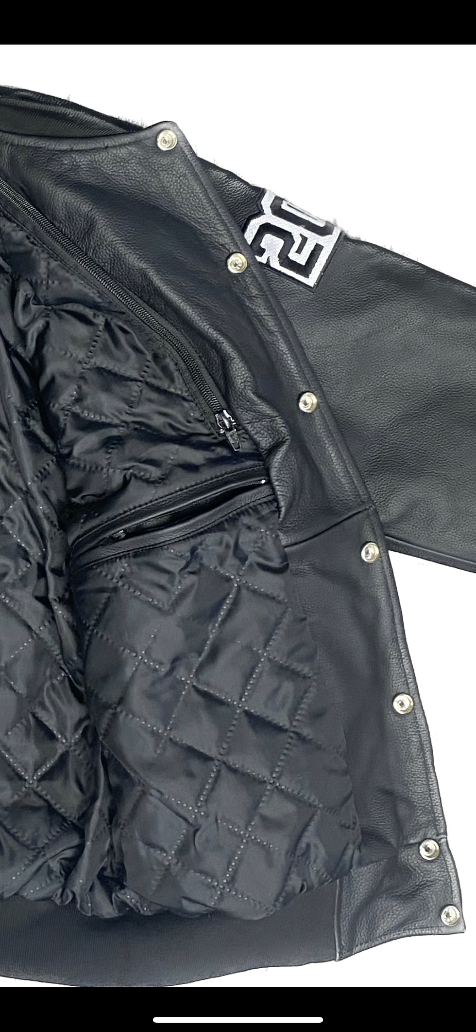 Thumbnail: Crooks black Leather Jacket