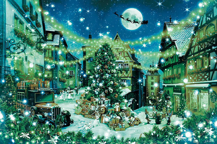 縮圖：(夜光) 岸田佳正 - 羅滕堡聖夜 1000塊 (50×75cm)