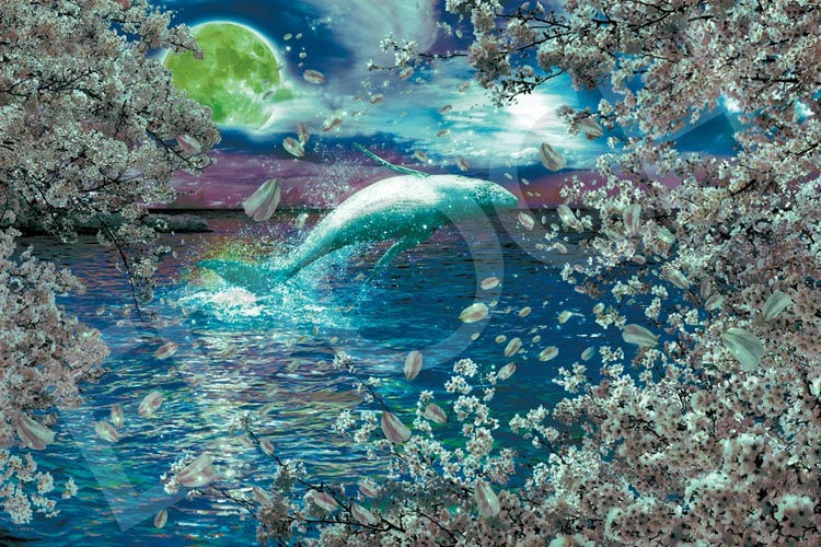 縮圖：(夜光) 珍妮花工作室 - 櫻花奇蹟 1000塊 (50×75cm)