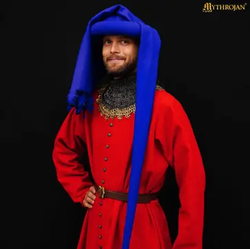 Late medieval wool chaperon, 15th century historical headwear for reenactment and Renaissance fair costume