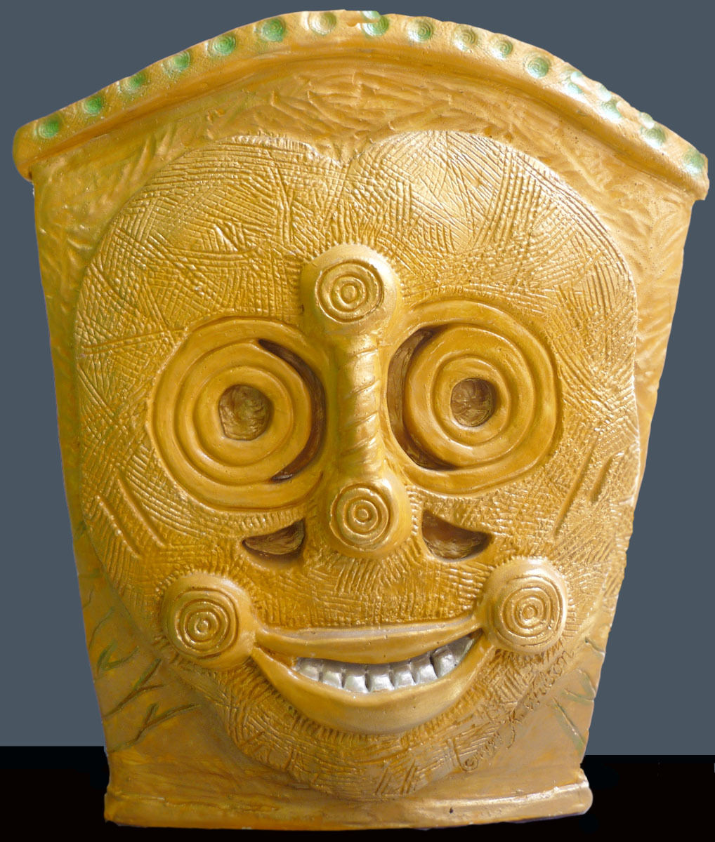 Smiling Mask Vase
