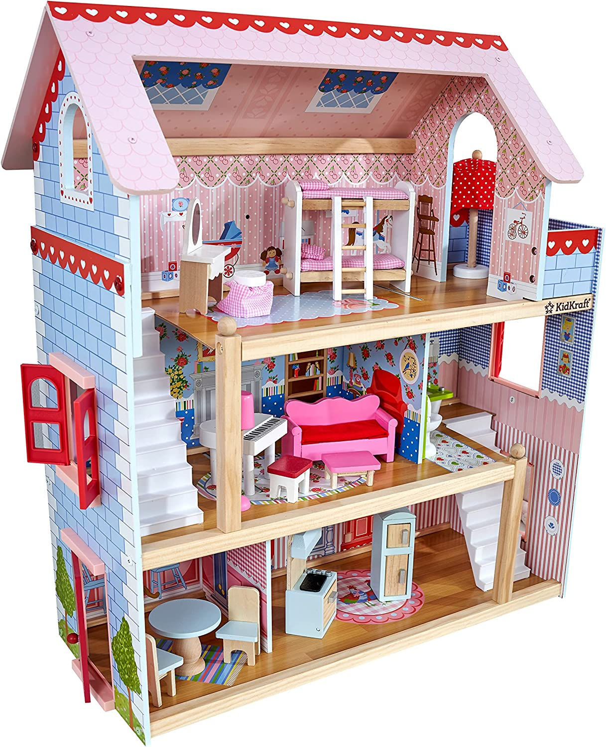 KidKraft Chelsea Doll Cottage Wooden Dollhouse with 16 Accessories