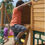 Thumbnail: KidKraft Cloverdale Cedar Wood Swing Set / Playset with Slide