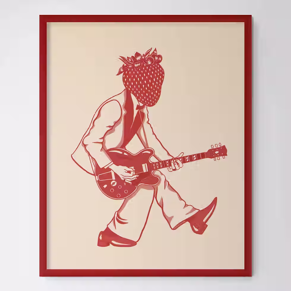 Thumbnail: Chuck Berry Duck Walk Poster In Red 