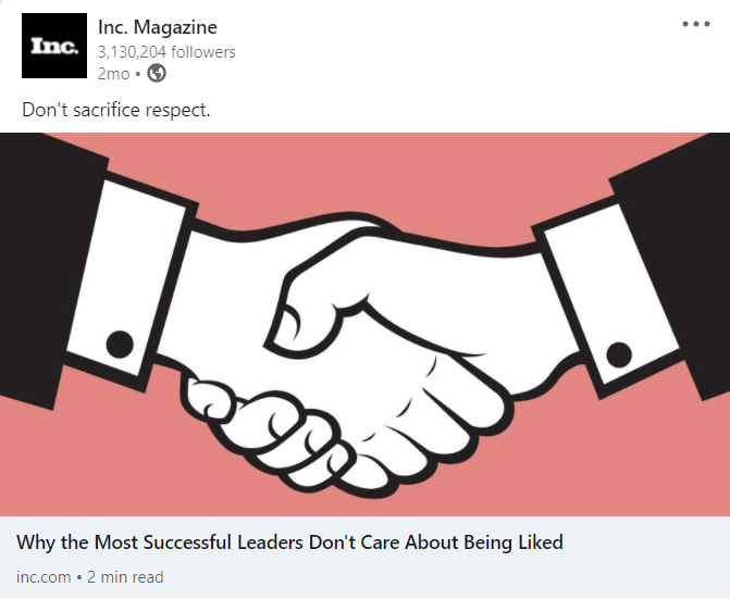 How important is it to be respected? content media