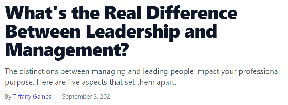 You need both, but what's the difference between leadership and management? content media