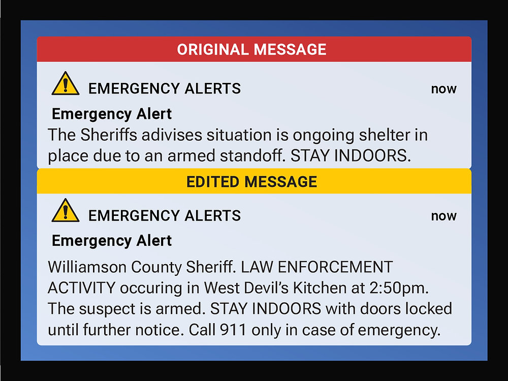 Law Enforcement warning and allclear Law Enforcement warning and allclear