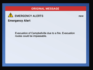Improving an incomplete wildfire warning message