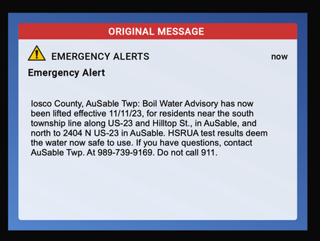 A Well-Written Cancellation Message for a Boil Water Advisory. 