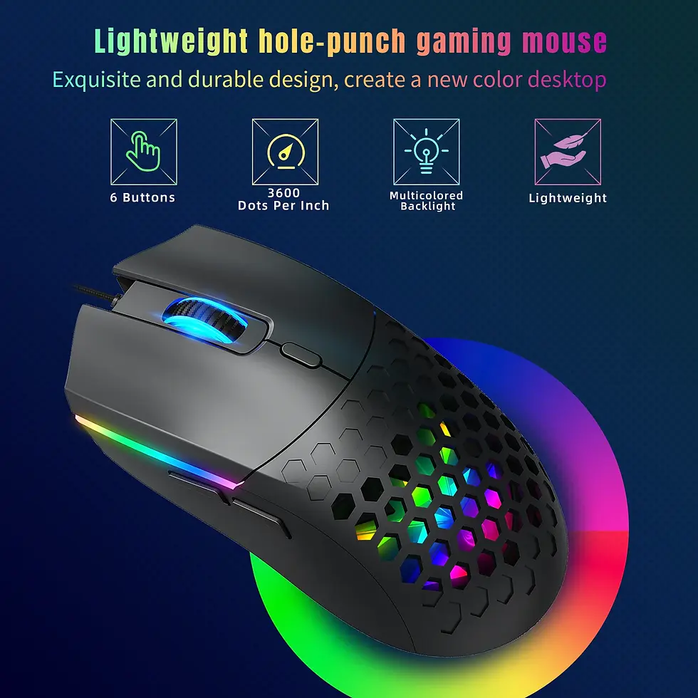 Thumbnail: HXSJ S500 Lightweight Ergonomic Wired USB Optical Gaming Mouse