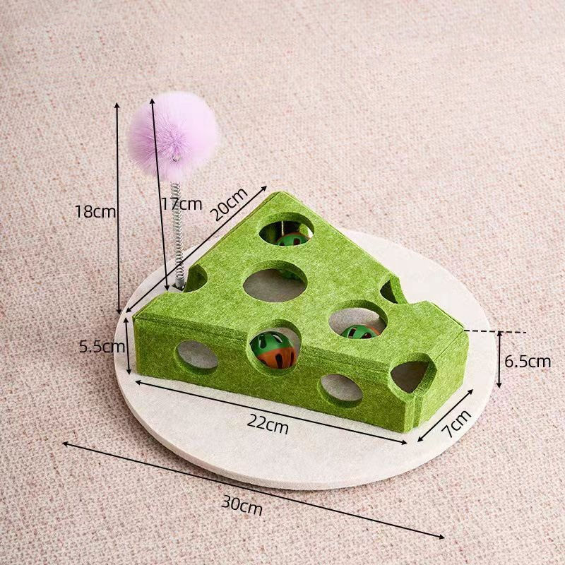 Thumbnail: Pet Cat Puzzle Maze Holes Toys Felt Box With Bell Ball Kitten Playing Toys Inter