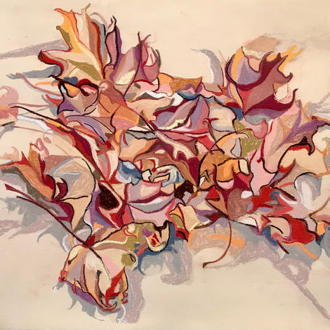 painting of a scattering of fallen leaves