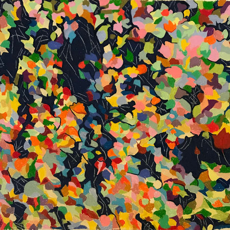 abstract mosaic with bright colors inspired by fall leaves