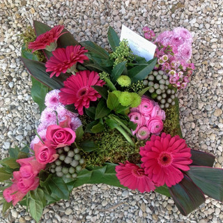 Modern pink tribute arrangement