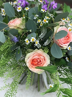 Hand tied pink rose bouquet