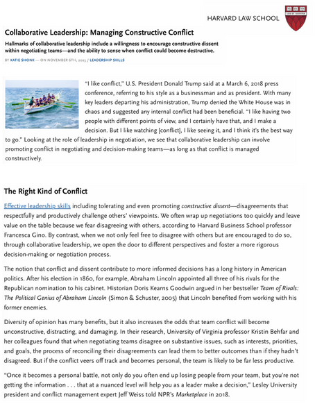Collaborative Leadership by Havard Law School
