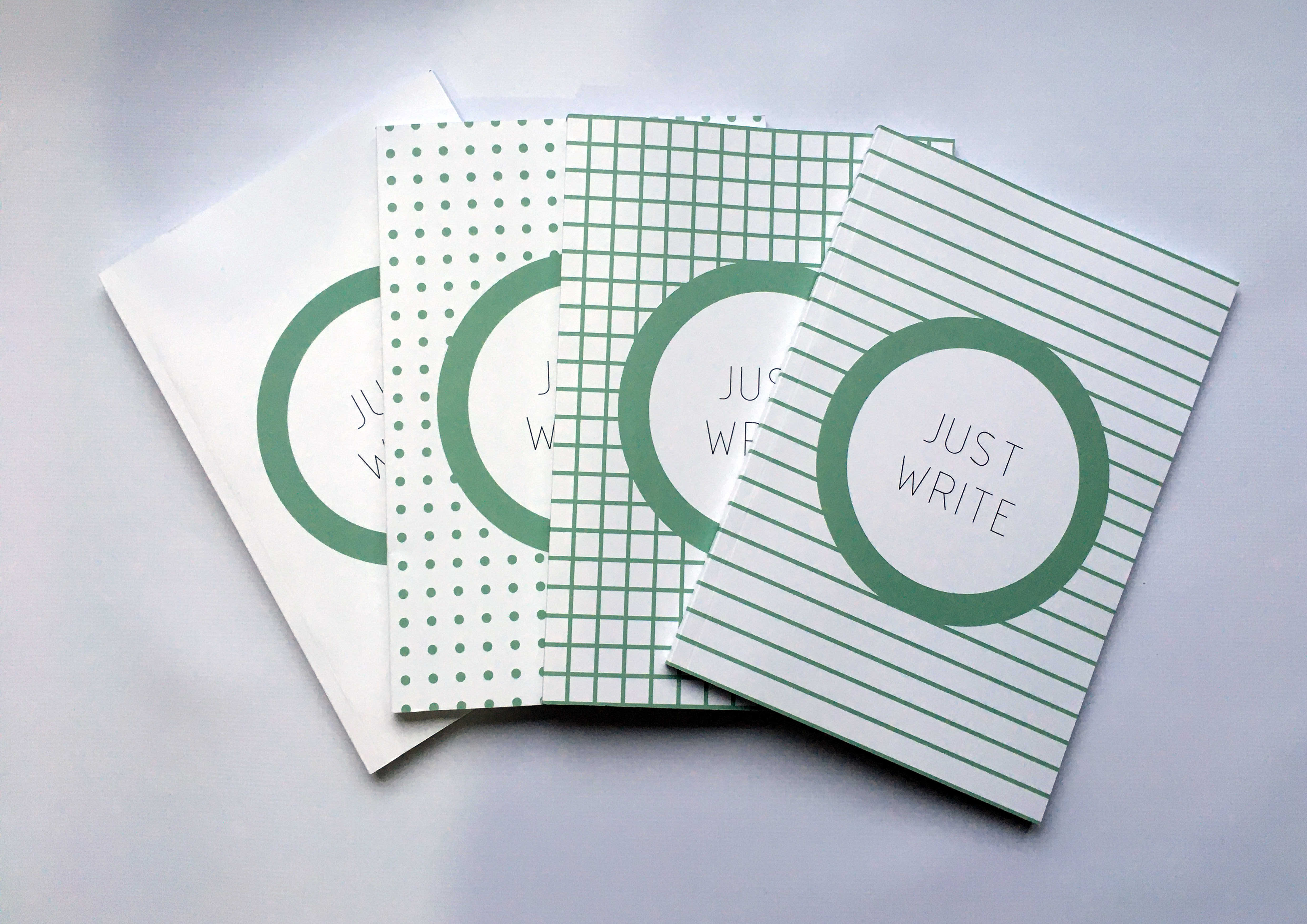 JUST WRITE 4lü Defter Seti Yeşil (15x21cm)