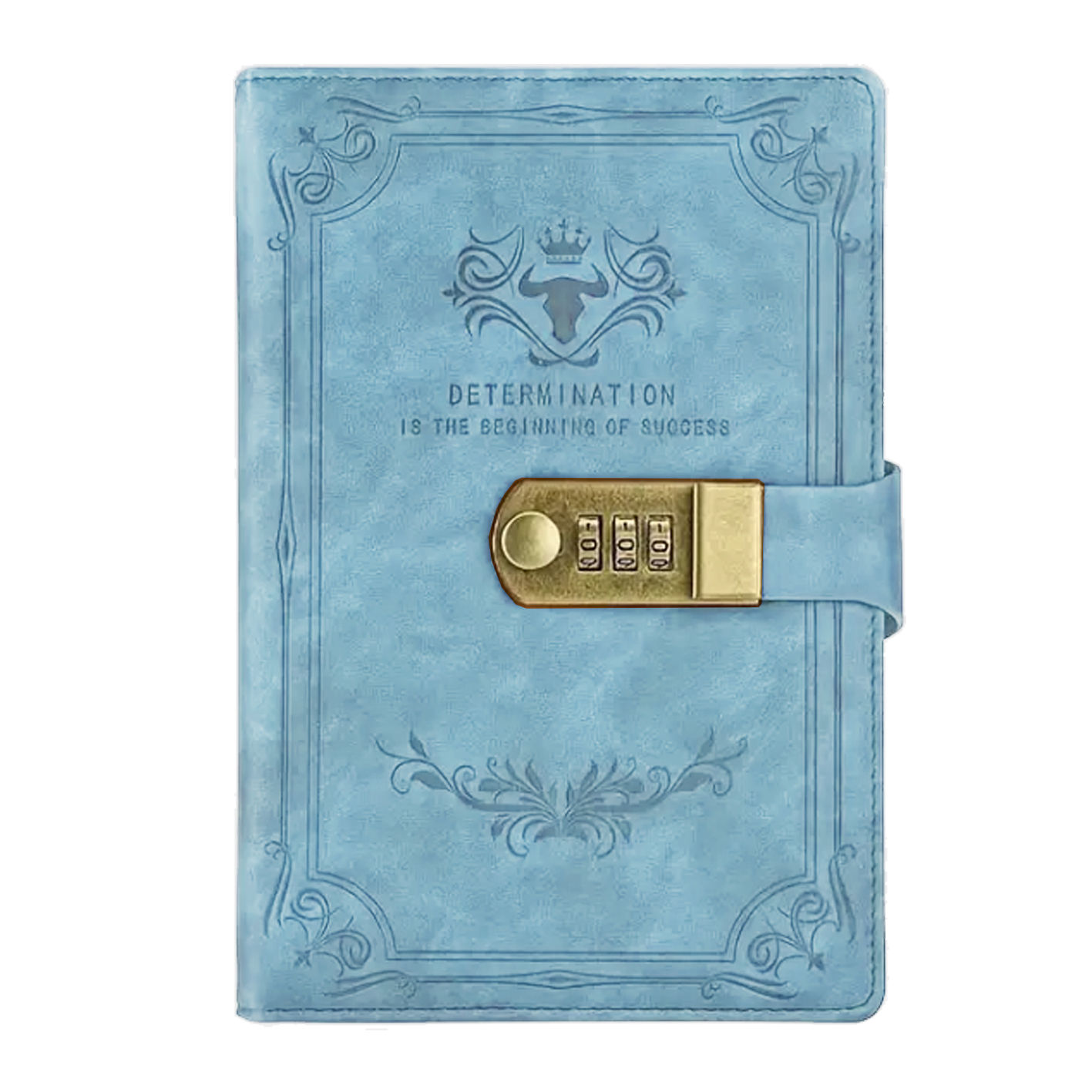 FRIENDS Süet Deri Kaplı Şifreli Kilitli Günlük Mavi (15x22cm)