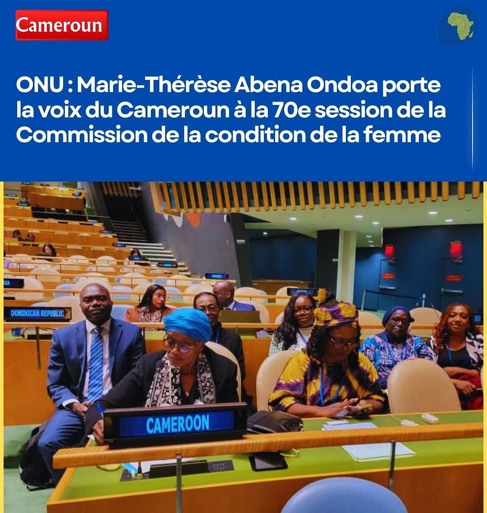 ONU : Marie-Thérèse Abena Ondoa représente le Cameroun à la 70e session de la Commission de la condition de la femme