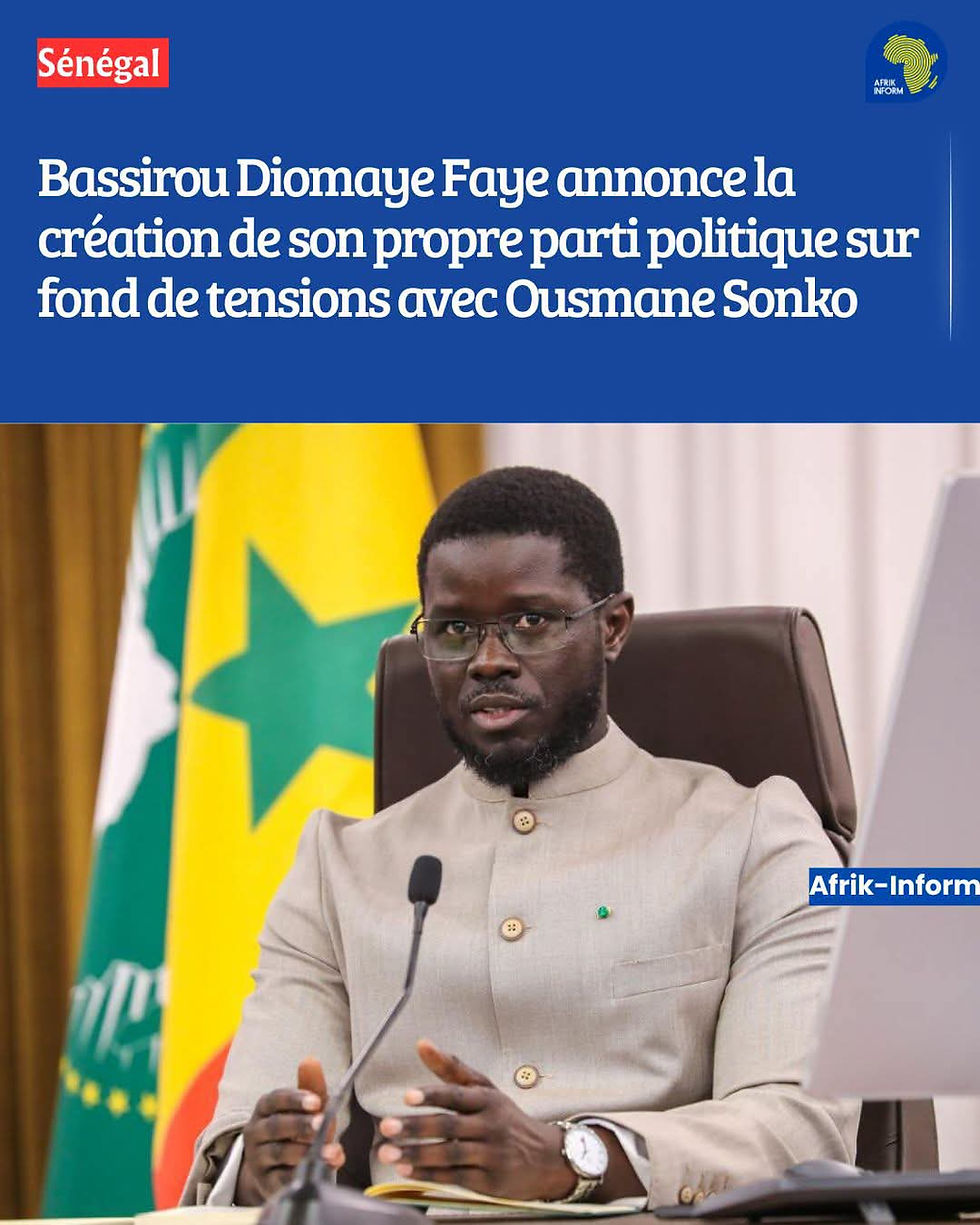Sénégal : Bassirou Diomaye Faye annonce la création de son propre parti politique