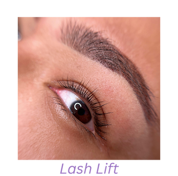 a lash lift and tint result of long, lifted and eye opening lashes