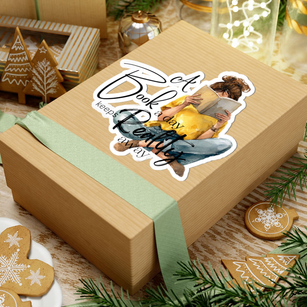 Thumbnail: Sticker — "A Book a Day Keeps Reality Away" Reading Girl Kiss-Cut Sticker