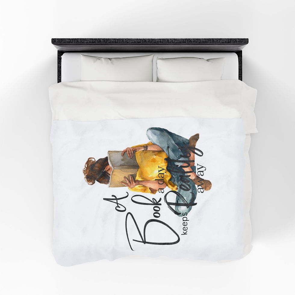 Thumbnail: Velveteen Plush Blanket — "A Book a Day Keeps Reality Away" Cozy Reading Throw