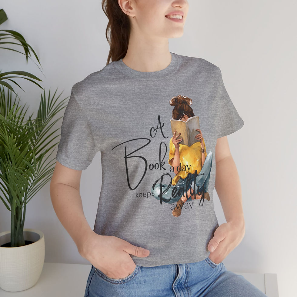 Thumbnail: Reading Cozy T‑Shirt — "A Book a Day Keeps Reality Away"