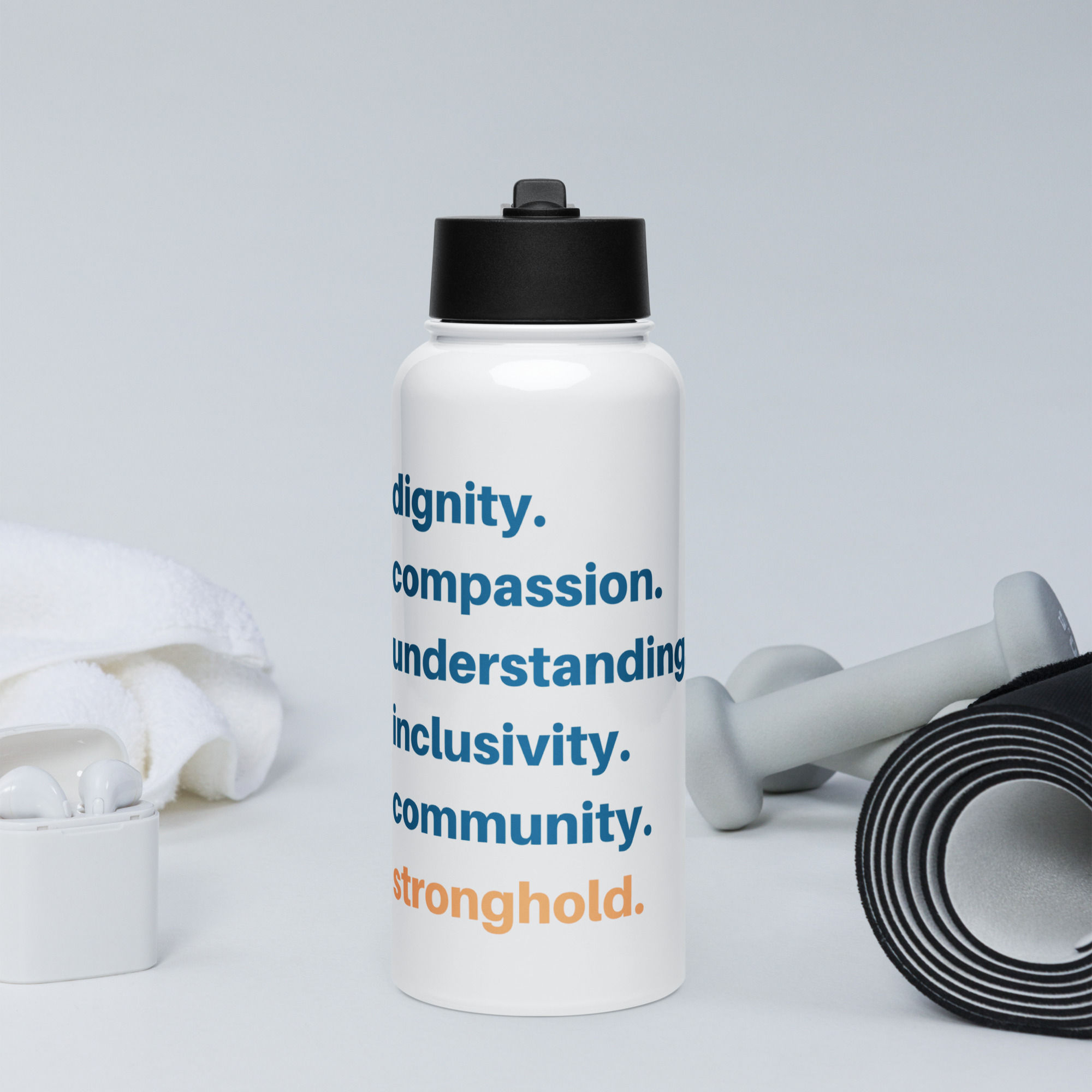 Values Water Bottle with Straw Lid