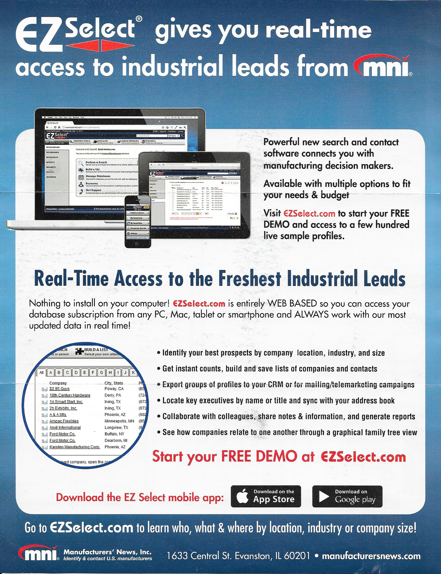 EZSelect.com Promo Sheet