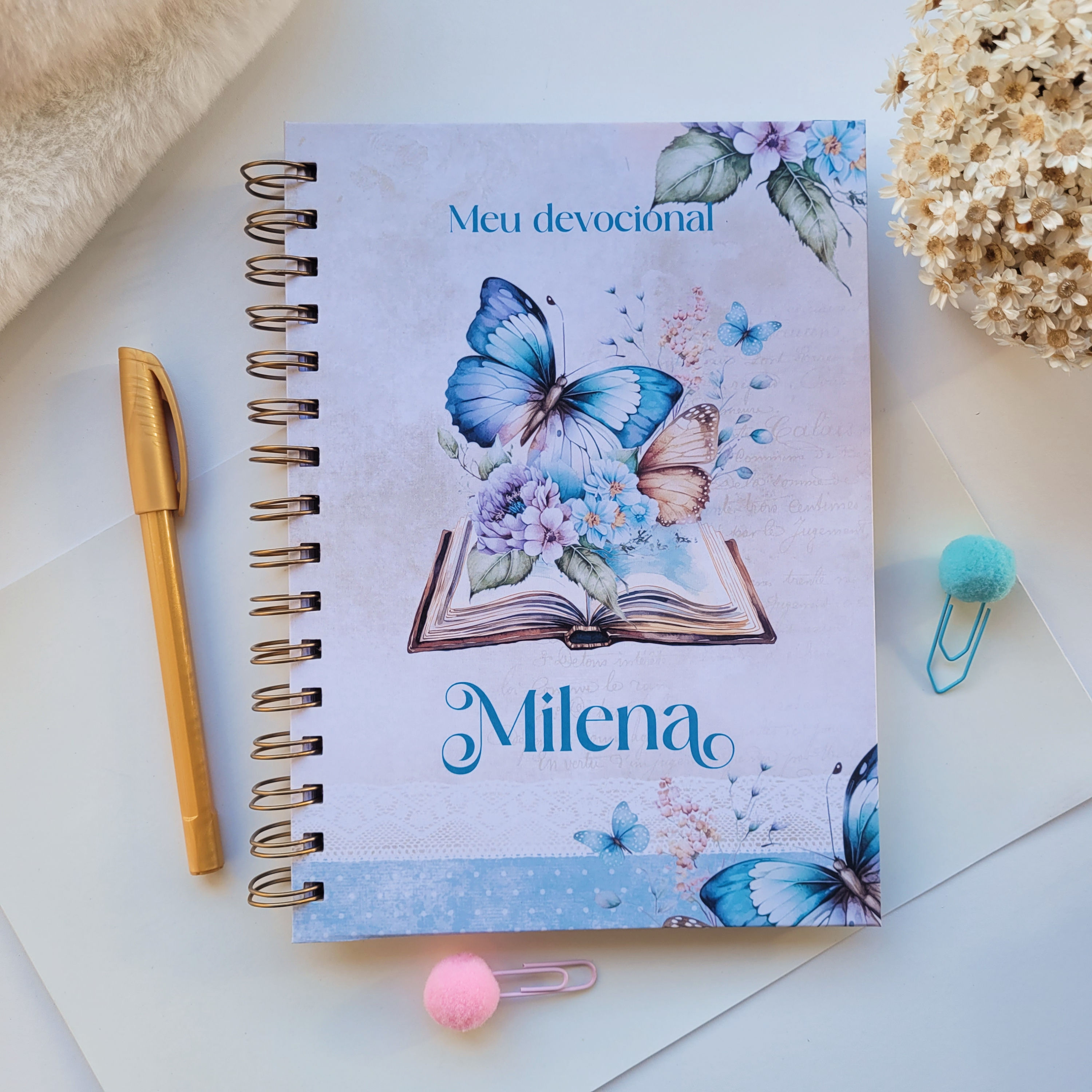 Caderno Devocional A5 Vintage Azul