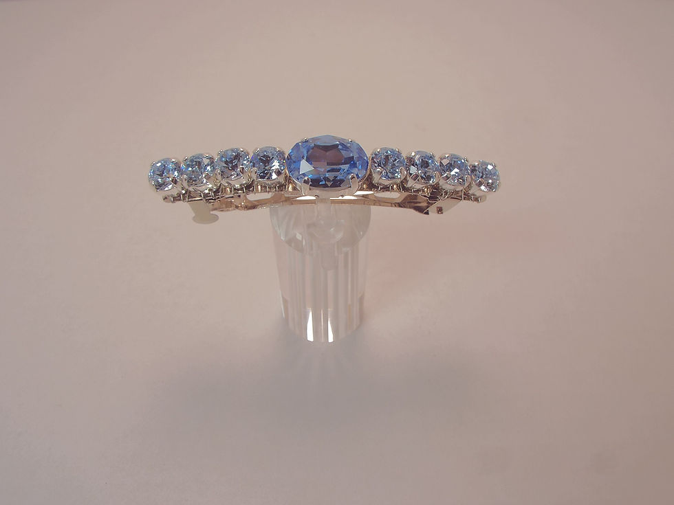 Light Sapphire Oval Hair Barrette