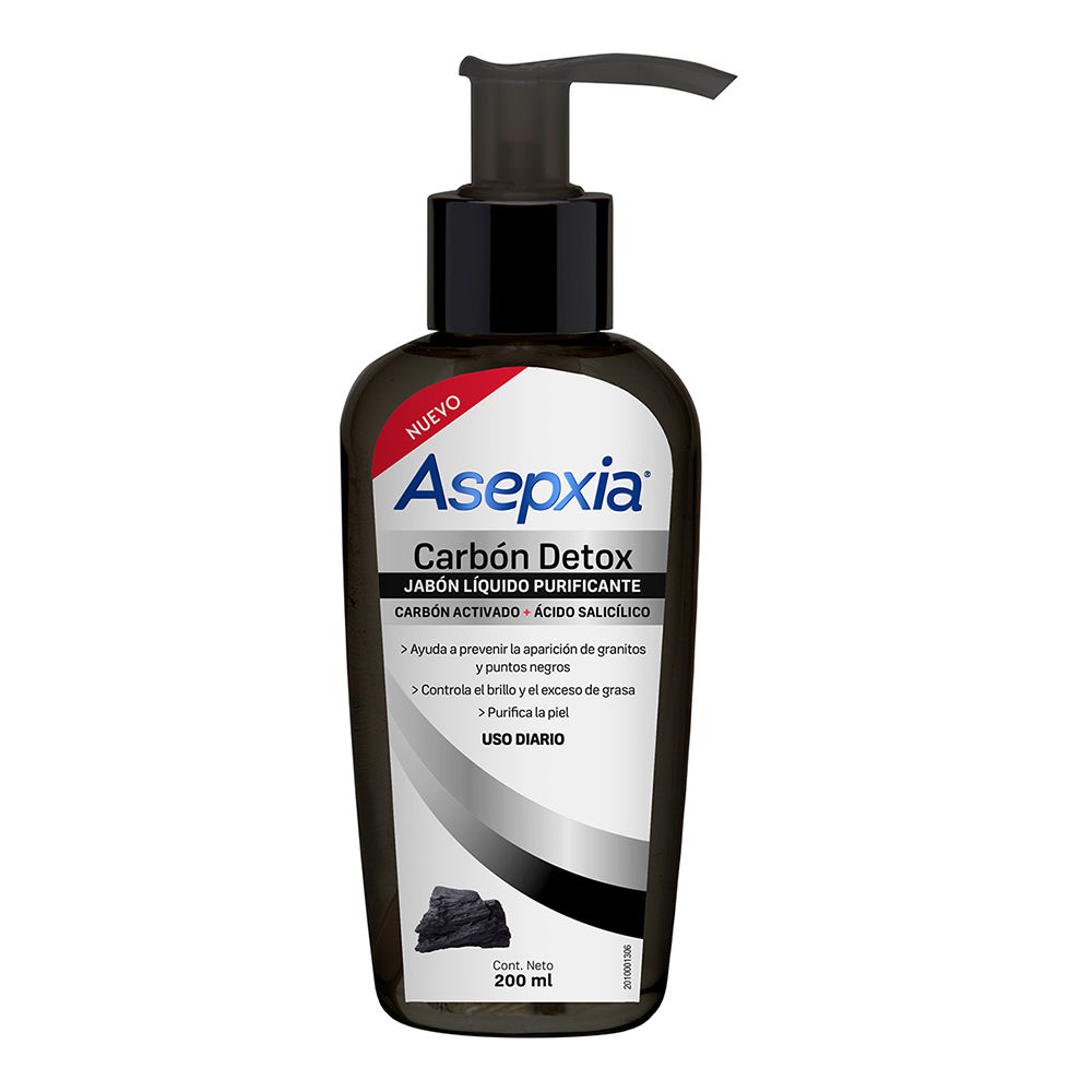 JABON LIQUIDO ASEPXIA CARBON DETOX X 200 ML