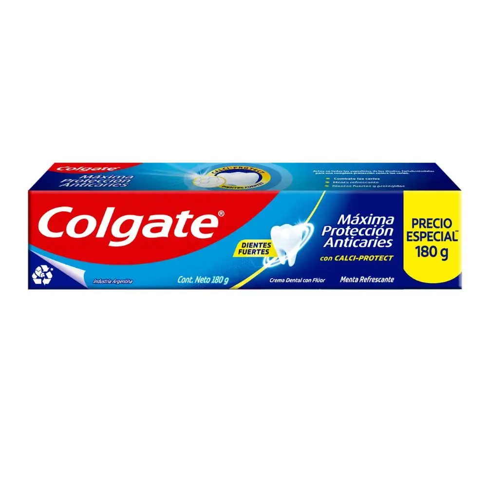PASTA DENTAL COLGATE MÁXIMA PROTECCIÓN ANTICARIES X 180 GR