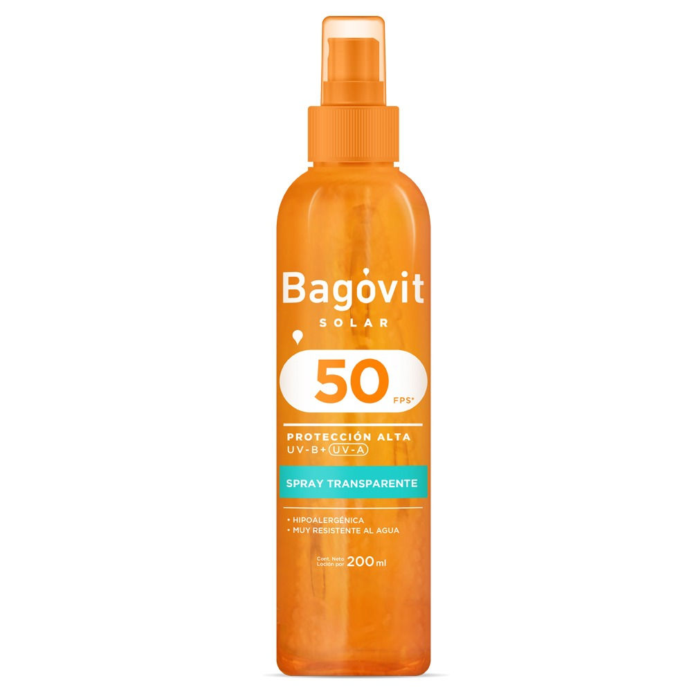 PROTECTOR SOLAR BAGOVIT SPRAY TRANSPARENTE FPS 50 X 200 ML