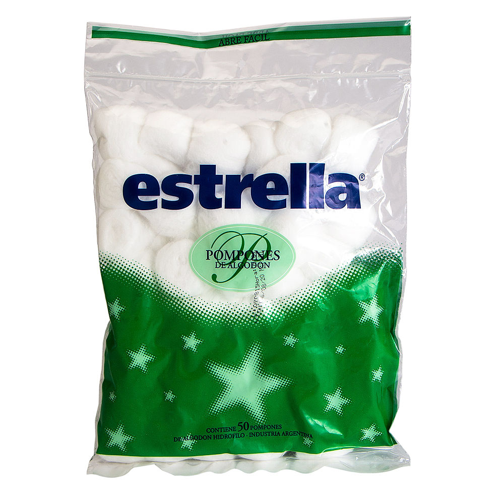 POMPONES DE ALGODON ESTRELLA