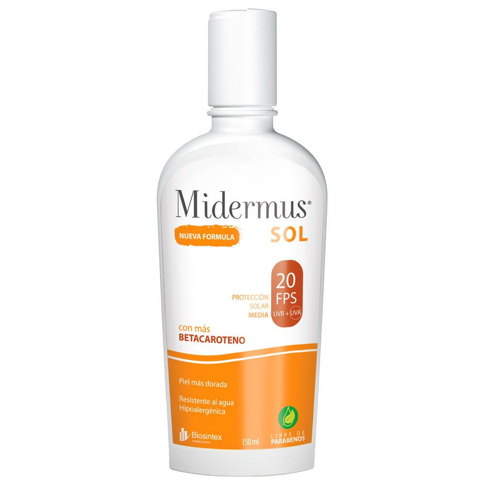 PROTECTOR SOLAR MIDERMUS CON BETACAROTENO FPS 20 X 150 GR