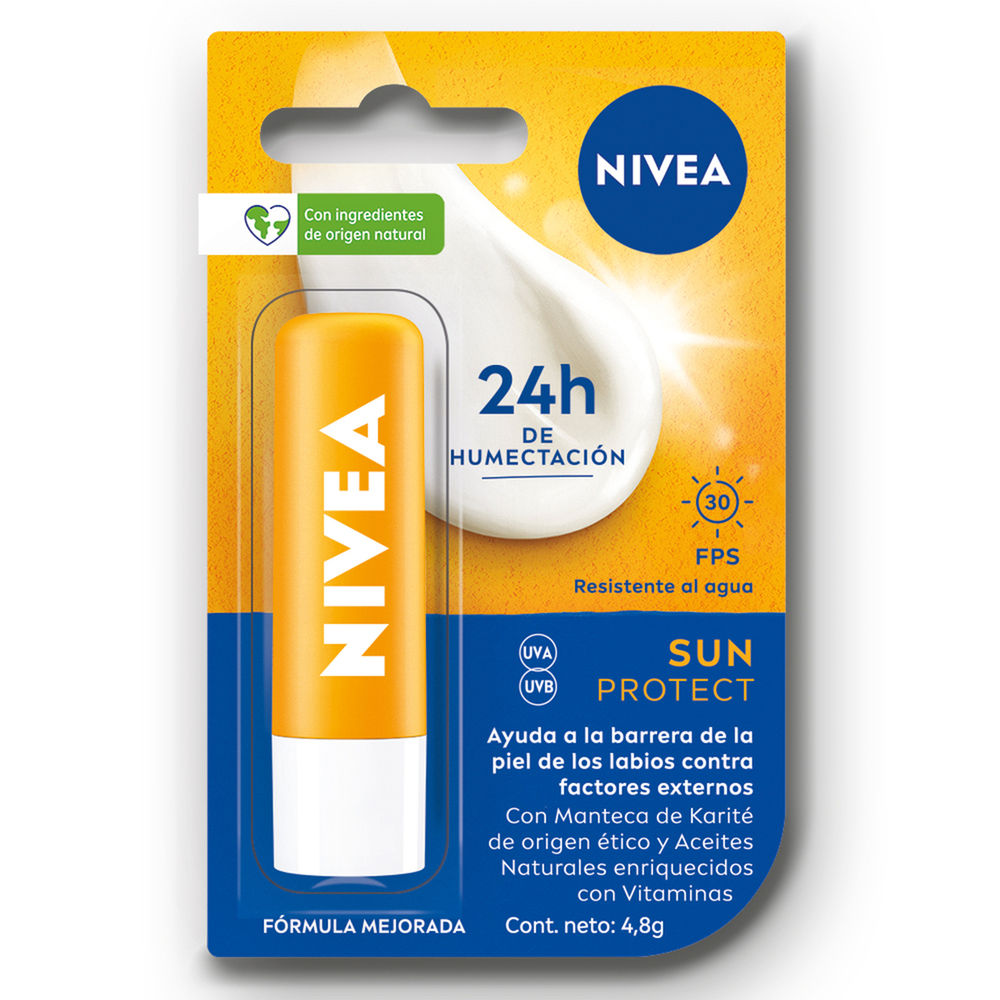 PROTECTOR SOLAR LABIAL NIVEA HUMECTANTE FPS 30 X 4,8 GR
