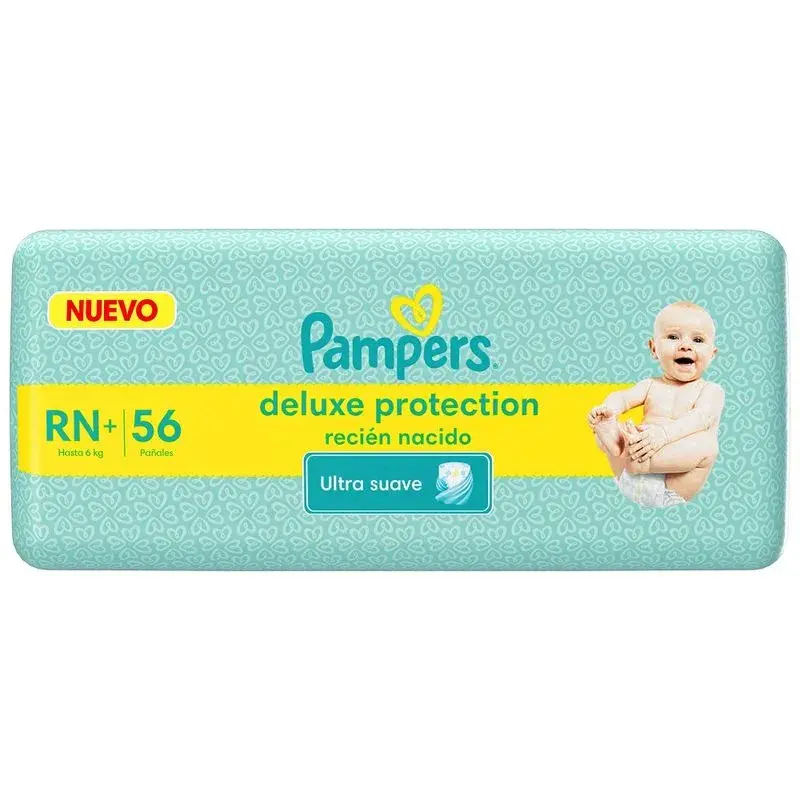 PAÑALES PAMPERS DELUXE PROTECCION RN+ X 56