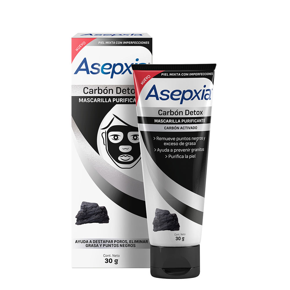 MASCARILLA PURIFICANTE ASEPXIA CARBON DETOX PEEL OFF X 30 GR