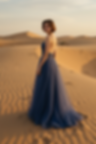 ROBE N°6 BLEU A BRETELLE AVEC DU TULLE PHOTO DESERT 3.PNG